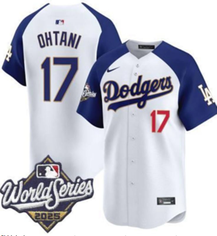 Men Los Angeles Dodgers #17 Ohtani White Gold 2026 Nike Game MLB Jersey 006